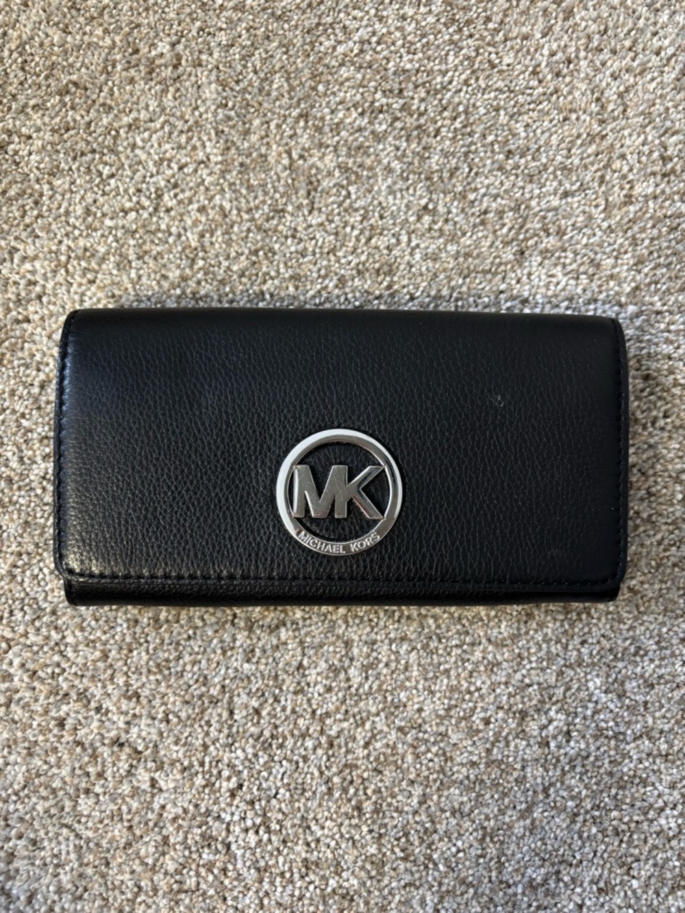 Michael Kors black pebbled leather wallet